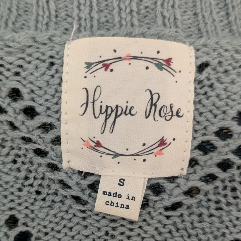 Hippie Rose Women's Light Blue Open Knit Cardigan Size Small